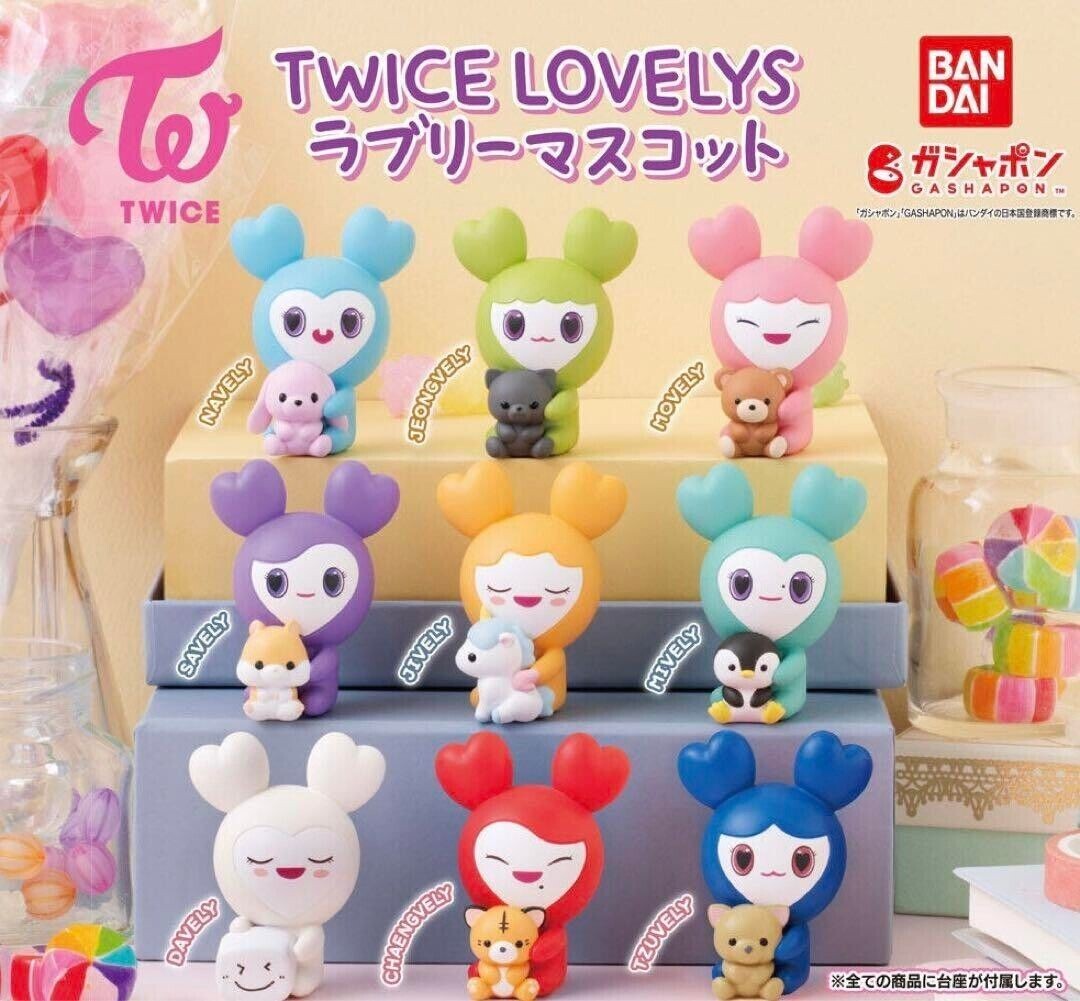TWICE Lovely Mascot Set of 9 Types Bandai Capsule Toy Gashapon 5.4