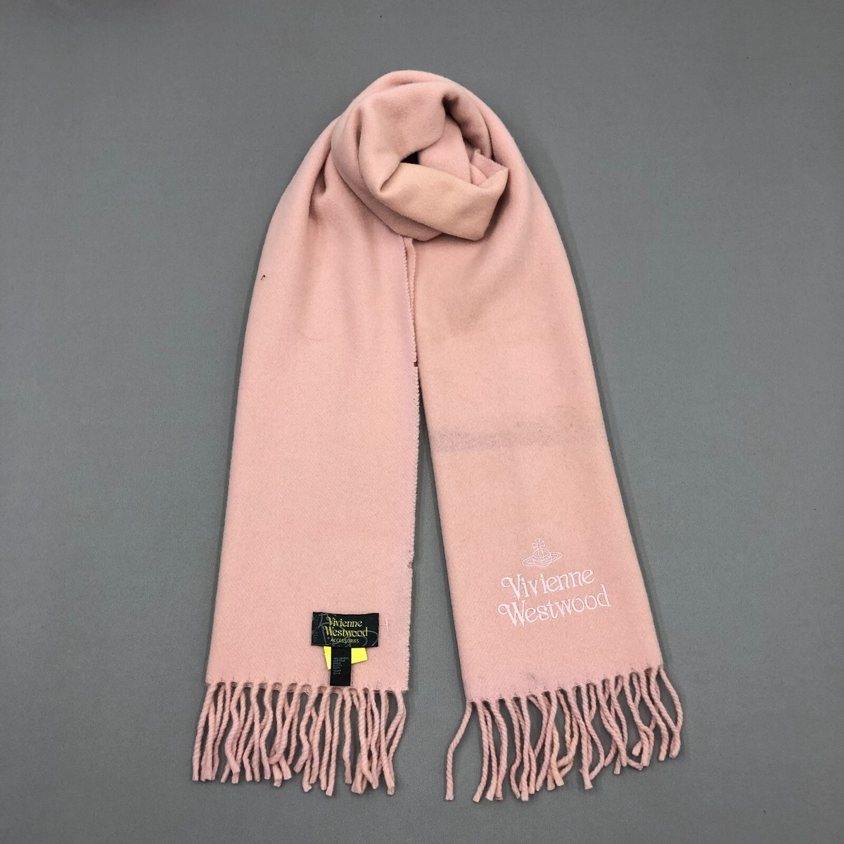 Vintage Vivienne Westwood Wool Scarf Classic Orbs Winter Pink