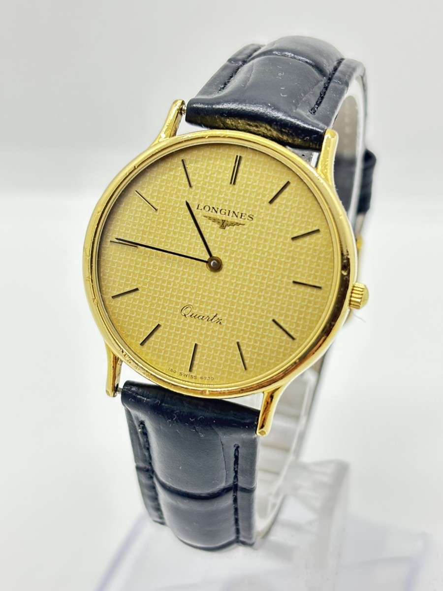 Near Mint] LONGINES Quartz Men's Watch Gold Dial Swiss Made Analog