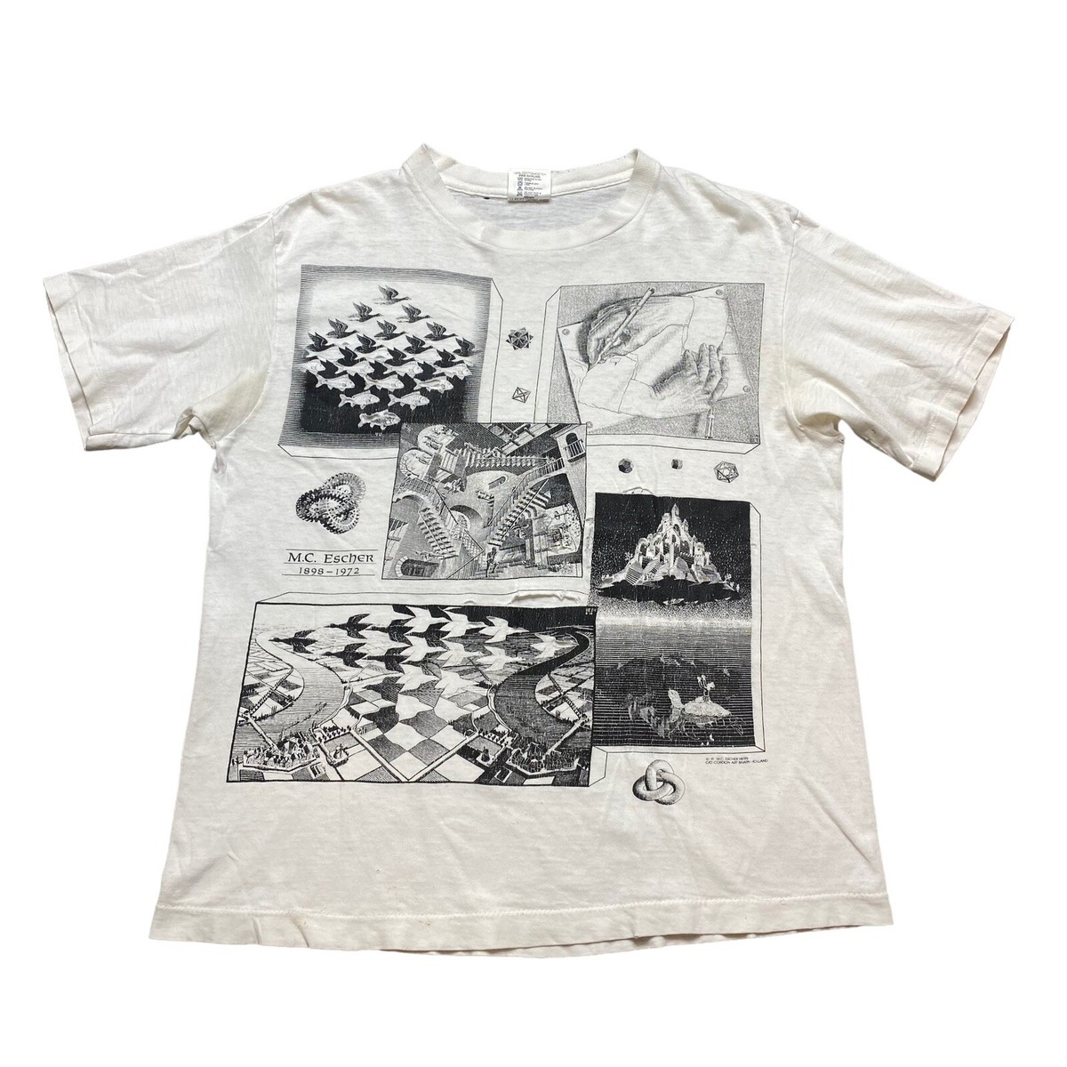 Vintage MC Escher 1991 Distressed Rare 90s T-Shirt Adult Size L