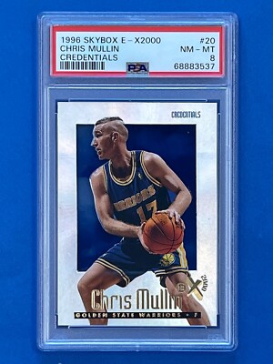 1996 Skybox E-X2000 Credentials /499 Chris Mullin PSA 8 Card #20