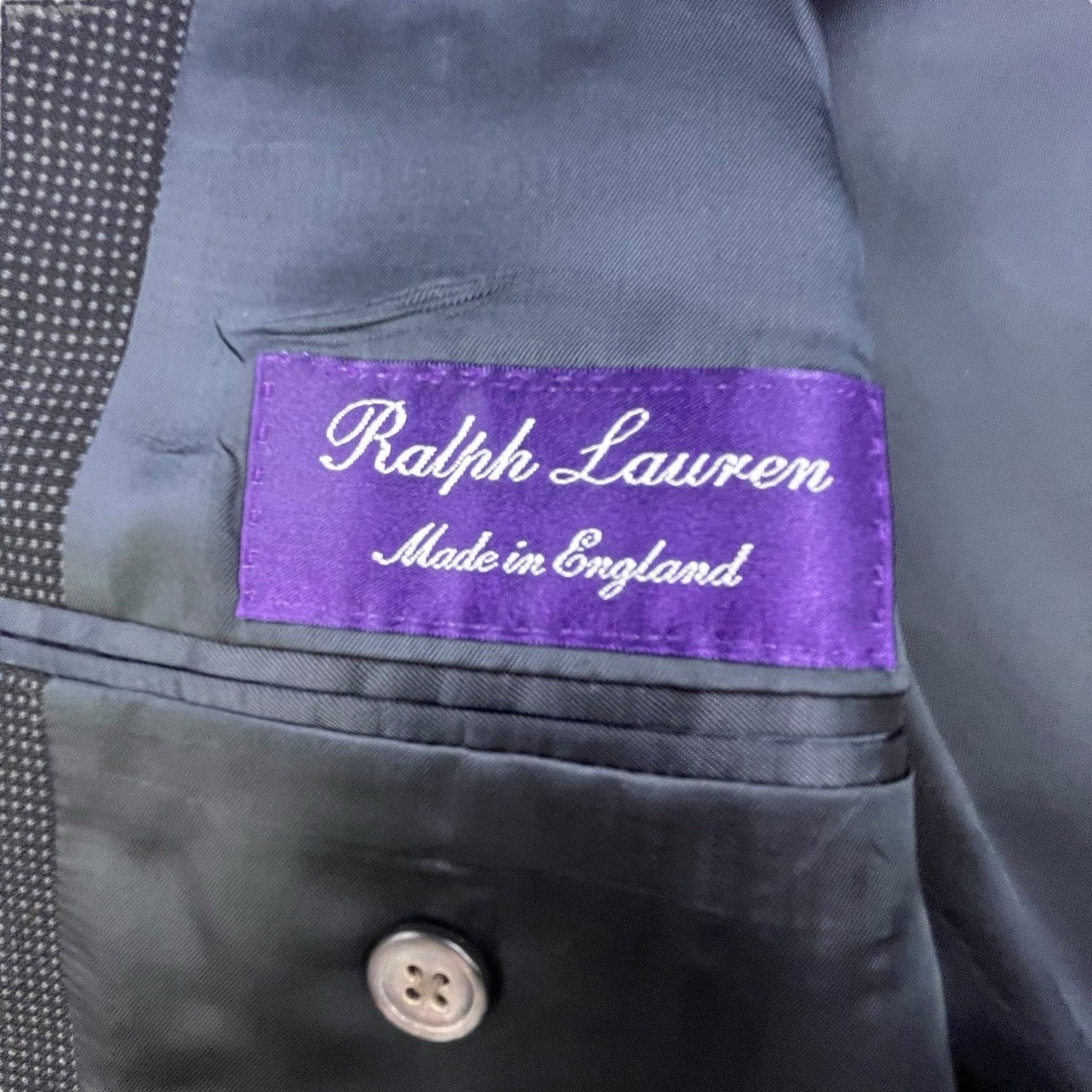 Ralph Lauren Purple Label Suit Blue Wool Blazer Jacket 42L 36x30