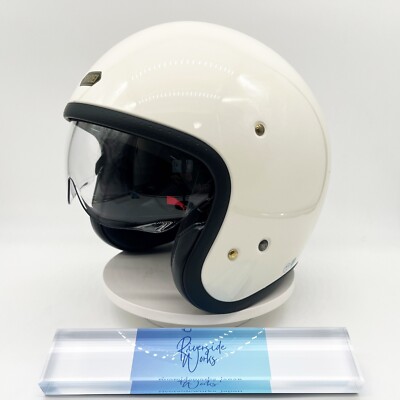 Shoei J O White Open Face Scooter Motorcycle Jet Helmet Size XL