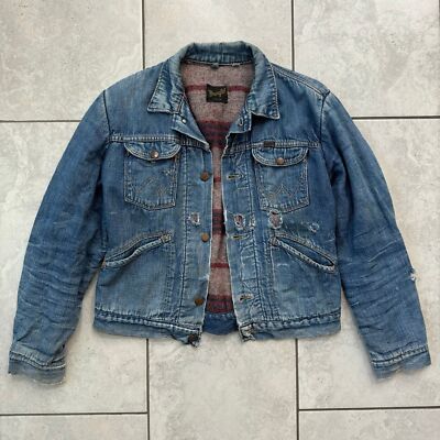 Vintage 50s Wrangler Blue Bell Sanforized Denim Jacket Size 42