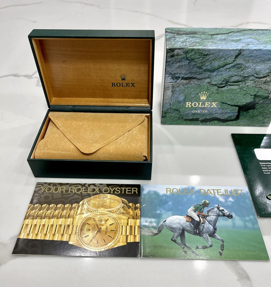 100% Genuine Rolex Datejust 16233 Box Booklets Tags Late 80s-90s