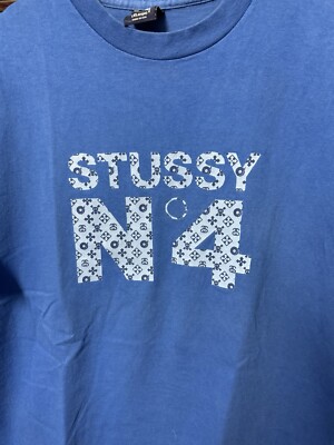 RARE Vintage 90s Stussy Made In USA N4 Monogram Surf Wear Skate T