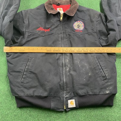 Vintage Carhartt Santa Fe Jacket Mens XL Black 90S Quilted Lined