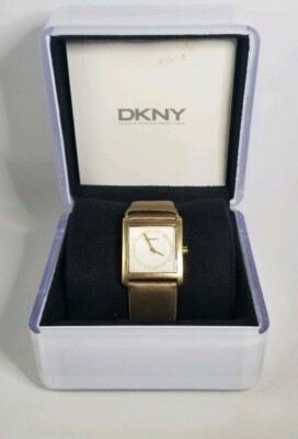 DKNY Square Watch With Bronze Leather Strap NY3680 | eBay