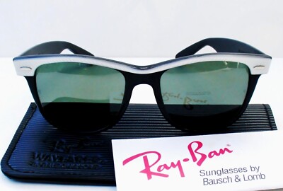 Vintage B&L Ray Ban USA Wayfarer II 54mm Black & white striped