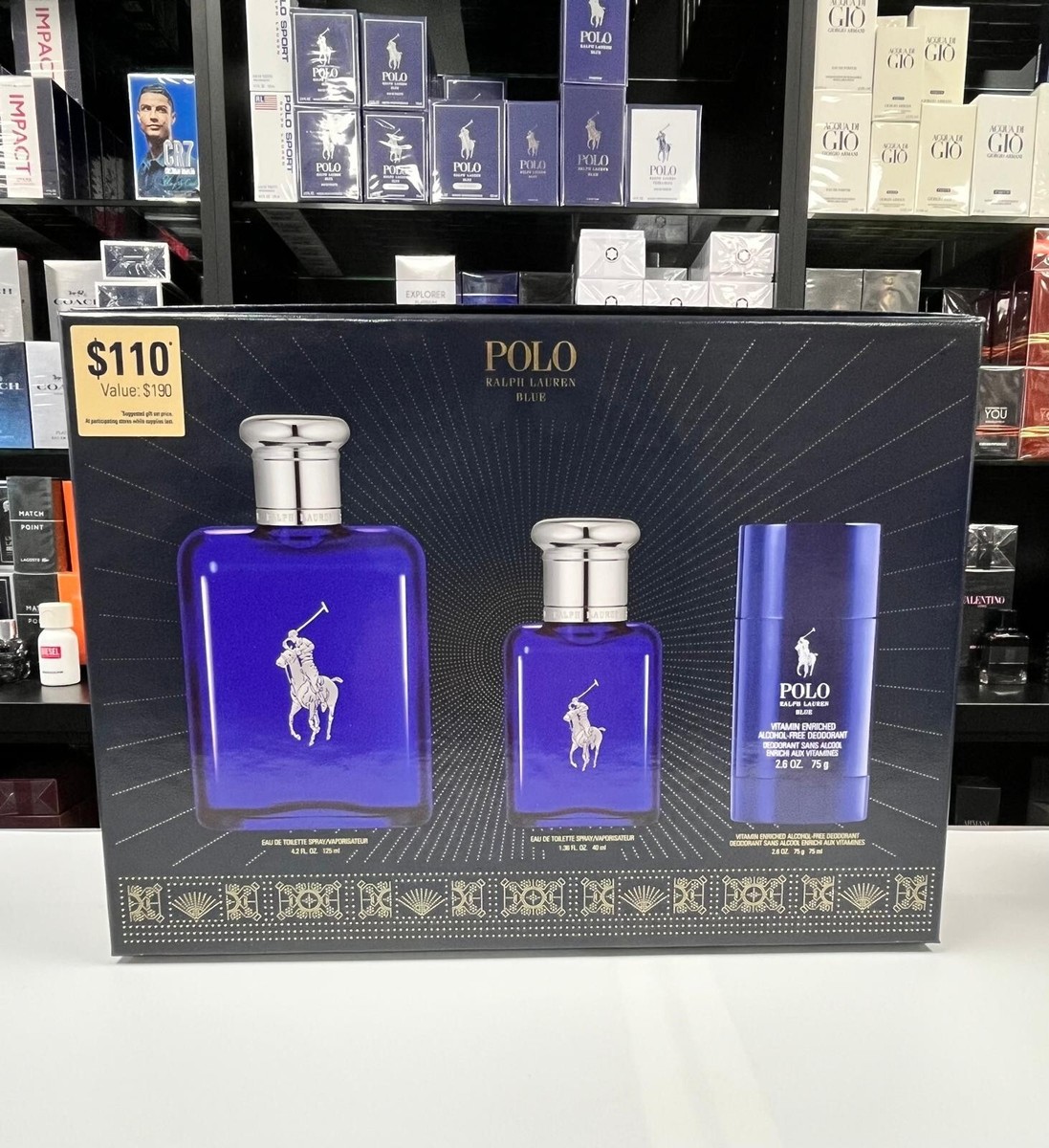Ralph Lauren Polo Blue 3 Piece Set Eau de Toilette for Men | eBay