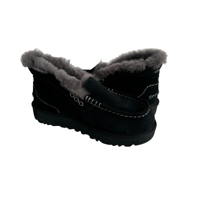 UGG WOMEN ANSLEY PARC BLACK SUEDE PLATFORM SHOES US 10 / EU 41