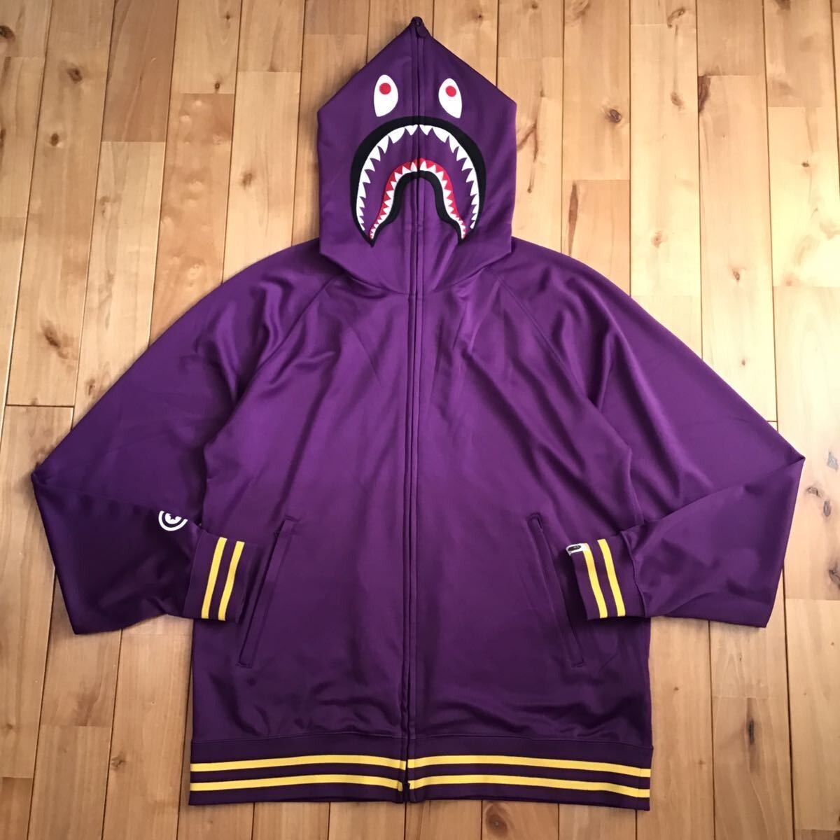 2XL BAPE Jersey shark full zip hoodie Purple A Bathing Ape Size