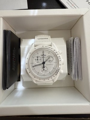 OMEGA x Swatch WHITE Snoopy MoonSwatch Mission Watch | eBay