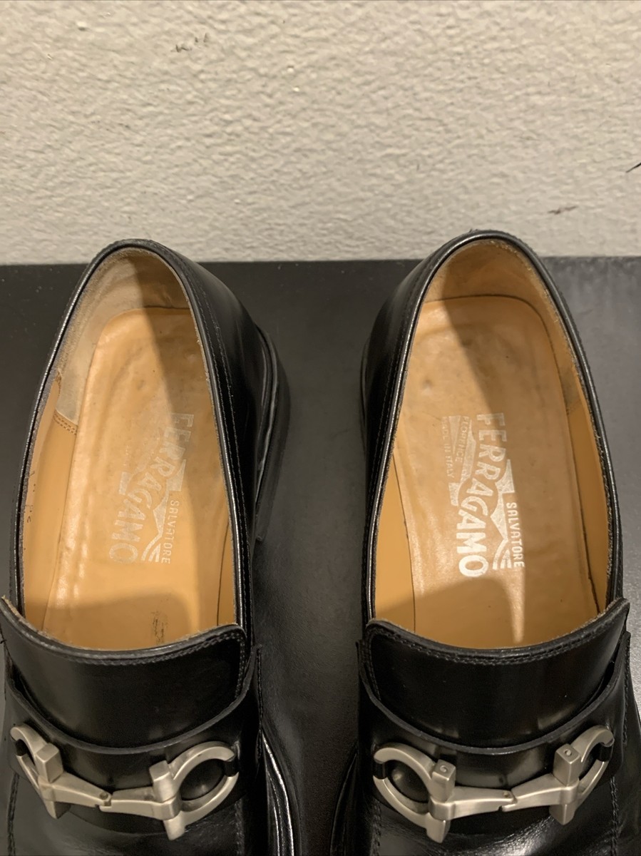 Salvatore Ferragamo Gancini HorseBit Square Toe Loafers Men's 8.5