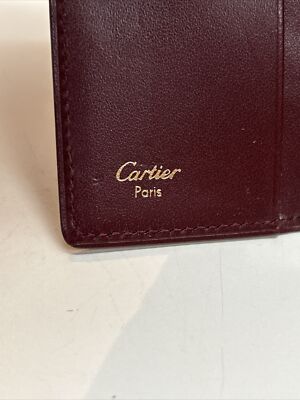 Cartier Must De C Logo Red Burgundy Leather 4-Key Holder Wallet | eBay