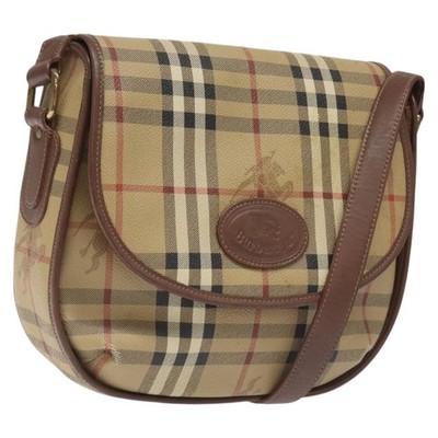 Burberrys Nova Check Shoulder Bag PVC Beige Gold Auth JB025 | eBay