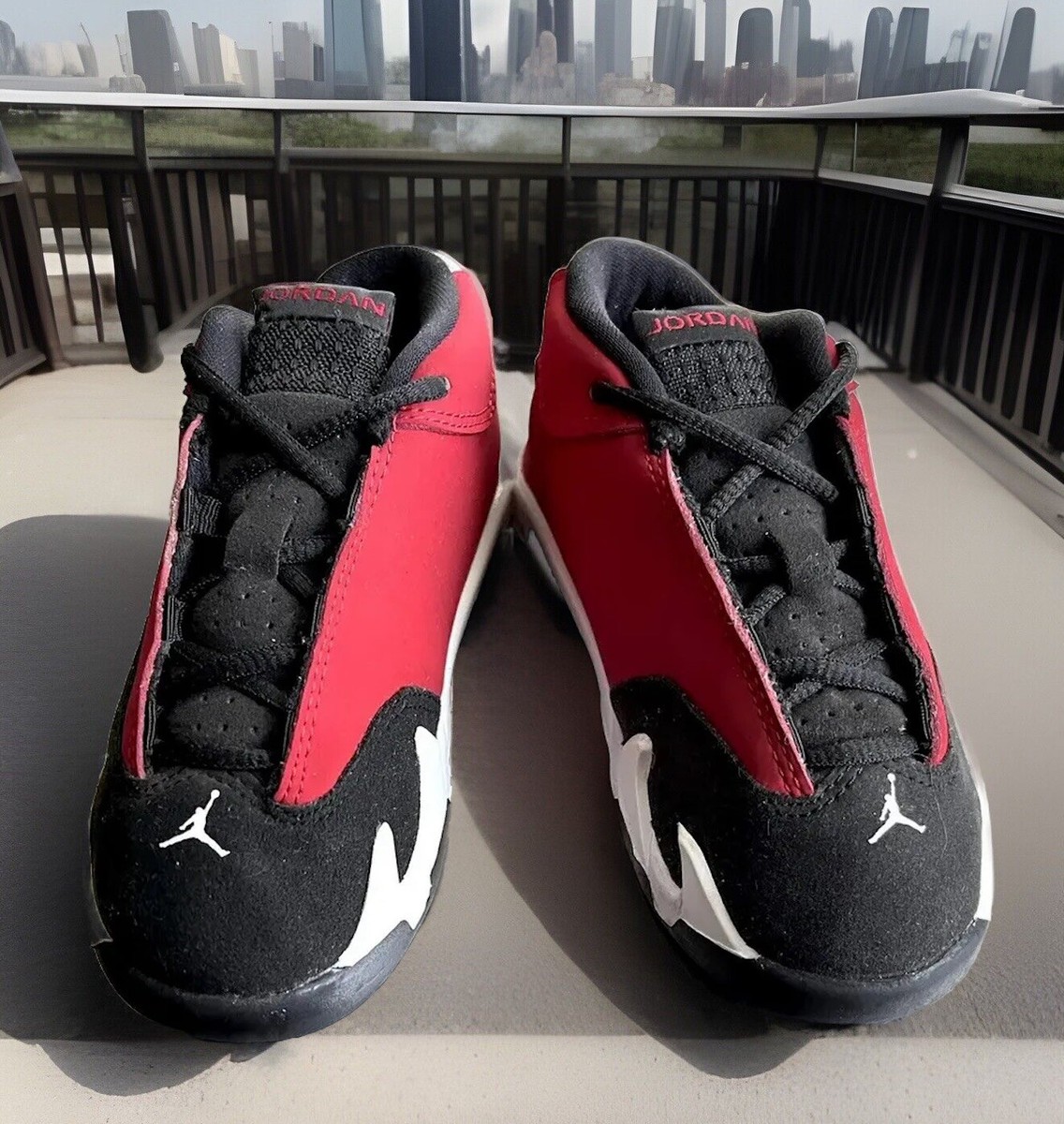 AIR JORDAN 14 XIV RETRO MID 'TORRO' BLACK-GYM RED/WHITE (TODDLERS