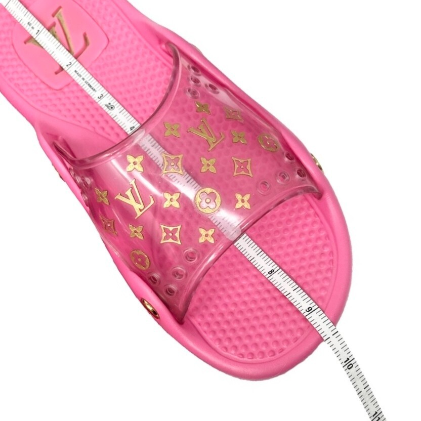 LOUIS VUITTON Vintage Lv Logo Monogram Beach Sandals #36-36.5 Pink