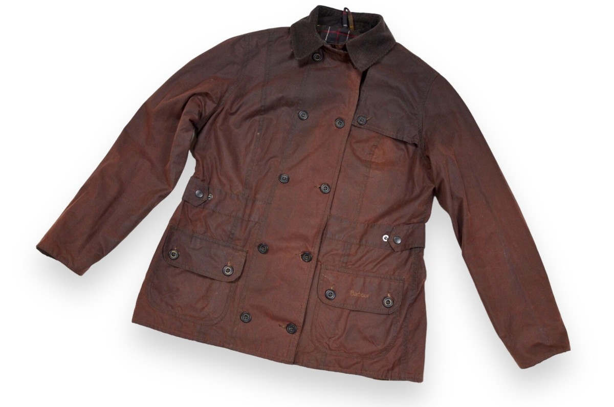 Women's Barbour Double Breasted Jacket Wax Cotton England L2011