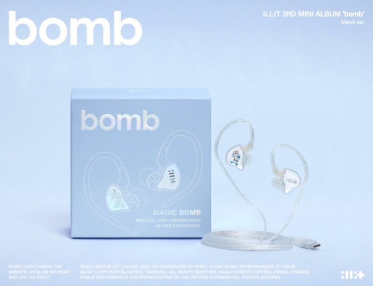 ILLIT BOMB 3rd Mini Album MERCH Ver/Mini CD+Earphones+3Sticker+5