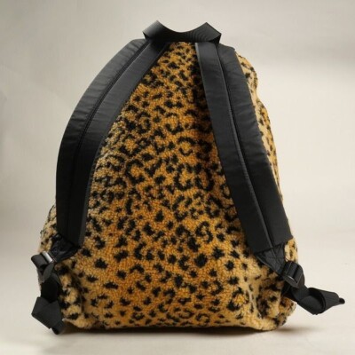 Supreme Leopard Fleece Backpack color YELLOW fashion goods logo