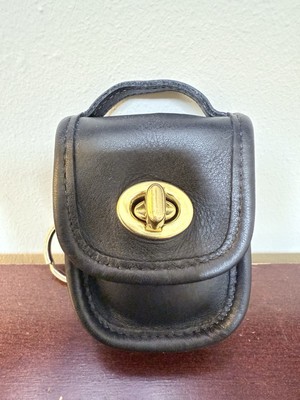 Rare Coach Mini Station Bag Charm/Key Chain Fob Coin Purse Turn
