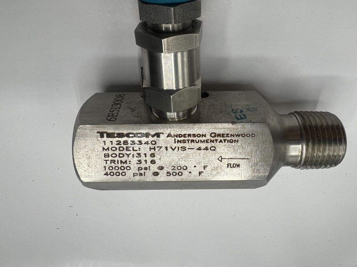 Tescom Anderson Greenwood H71VIS-44Q Needle Valve 10000 PSI Hand