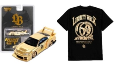 Liberty Walk Sapporo S15 Gold 1/64 MINI GT Car & T-Shirt Set 2025