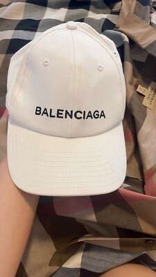 BALENCIAGA Baseball Cap Hat in white | eBay