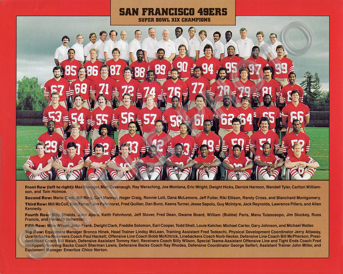 1984 SAN FRANCISCO 49ers Super Bowl Champions 8x10 PHOTO #2 | eBay