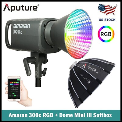 Aputure Amaran 300c RGBWW LED Video Light 300W with Dome Mini III