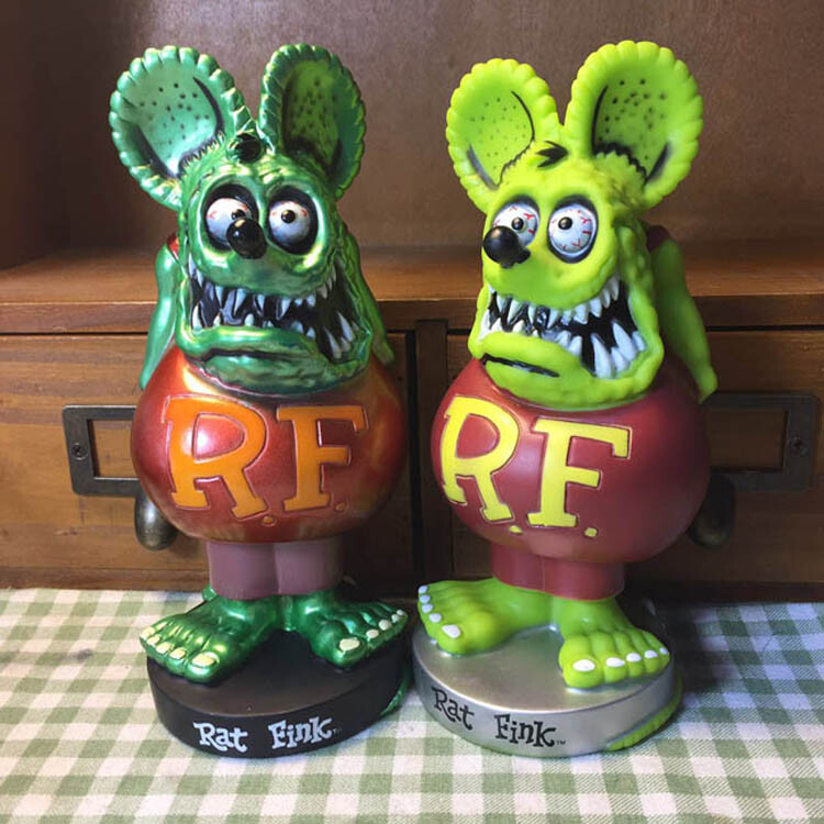 2pcs Green Rat Fink Roth Ed Big Daddy Bobblehead Wacky Wobbler Toy