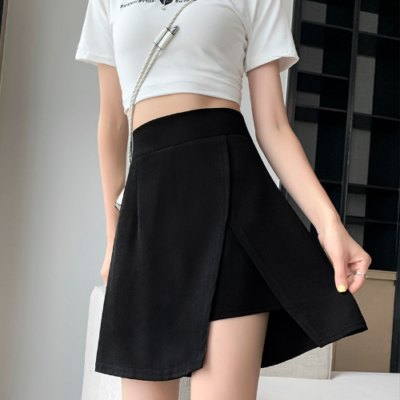 Women's Short Skirt Split High Waist Mini Skirts Oversize A-line