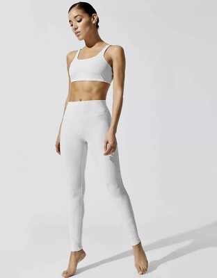 NWOT Alo Yoga High Waist Vapor white Leopard Legging Carbon38 L