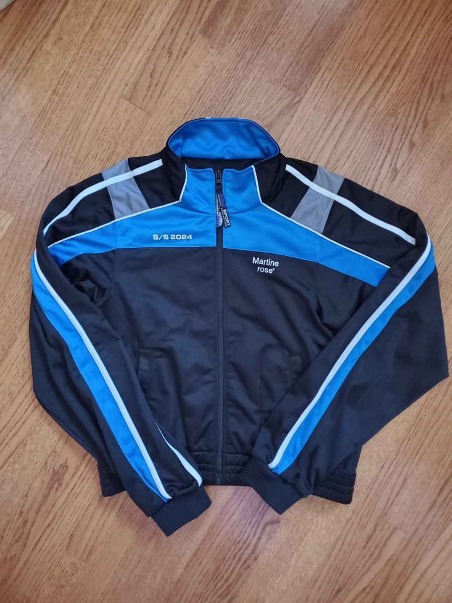 Martine Rose Shrunken Track Jacket Black / Blue / Grey Sz Medium