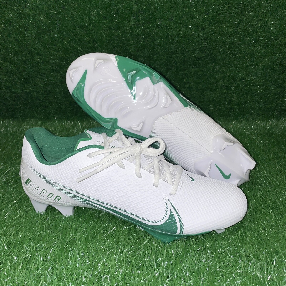 Nike Vapor Edge Speed 360 White Green Football Cleat Mens Size 10