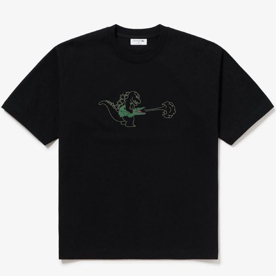 Godzilla + Lacoste T-Shirt My Lacoste Art Program Black L size