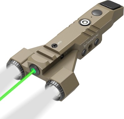 DARKFANG 1450 Lumen Tactical Green laser light combo, Flat Dark