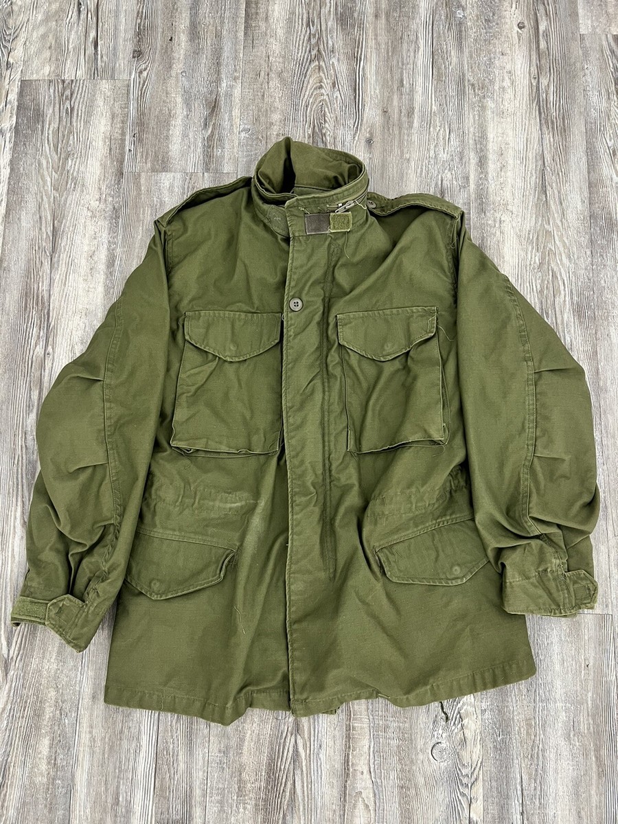 Vintage 80s M-65 Field Jacket Military US Army OG 107 size Small