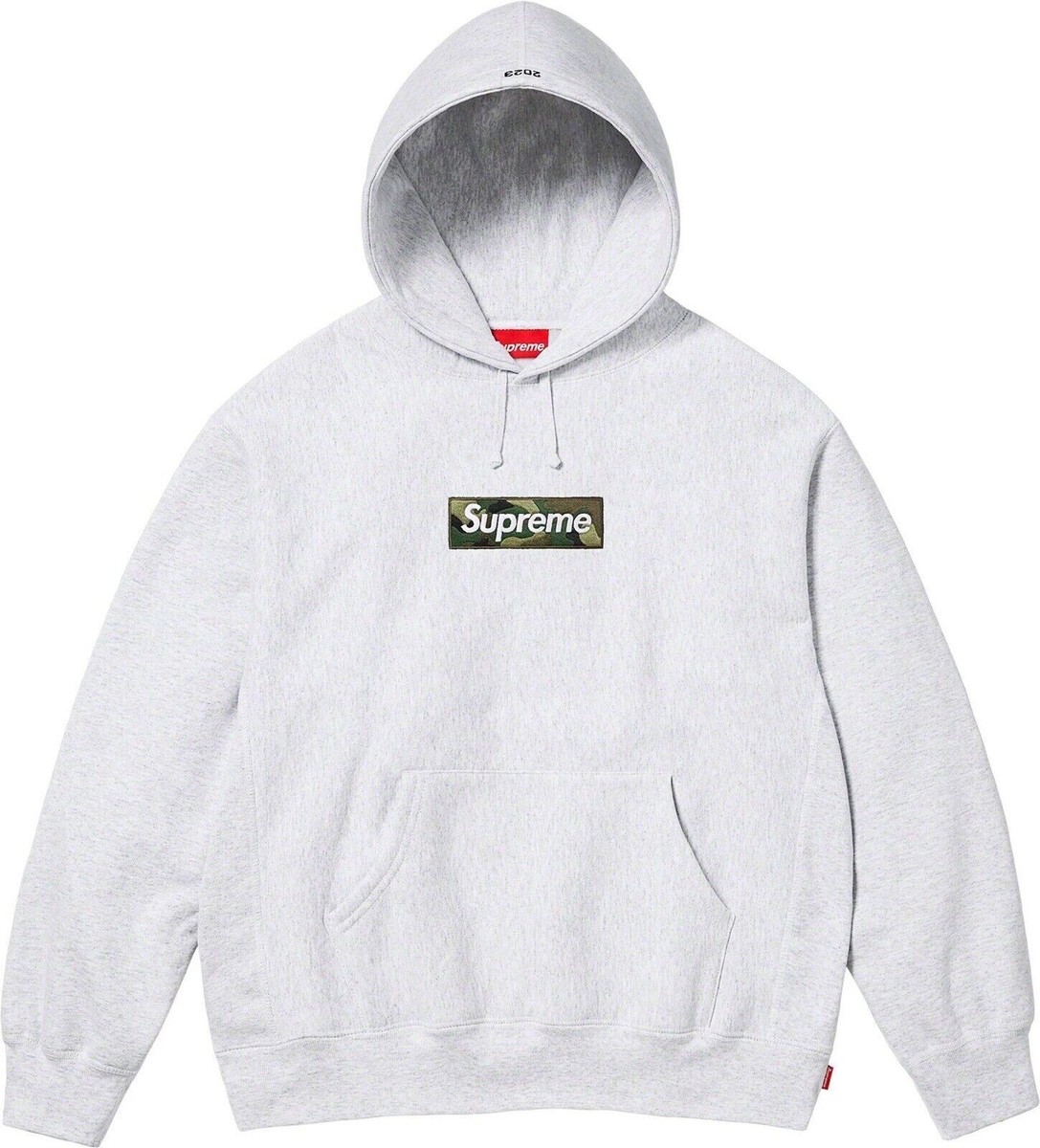 Small Supreme Box Logo Hooded Sweatshirt Camo Ash Grey FW23 BOGO