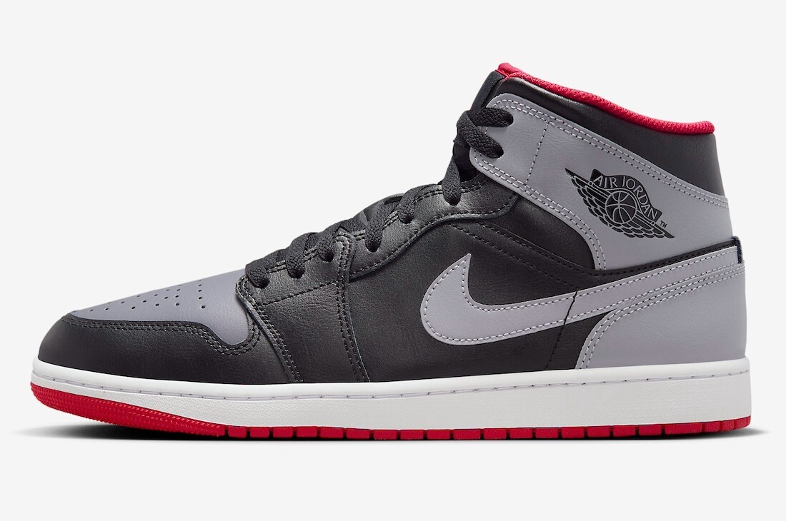 Air Jordan 1 Mid Bred Shadow Black Cement Grey Fire Red DQ8426-006