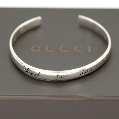 GUCCI G Logo BLIND FOR LOVE Cuff Bracelet 5.5