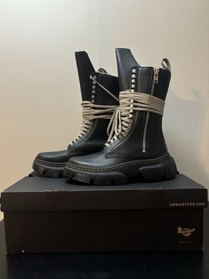 Rick Owens Dr Martens 1918 DMXL Leather Calf Length Zip Boots