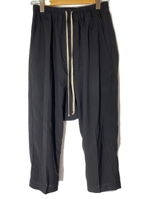 Rick Owens 24SS DRAWSTRING CROPPED Bottom 46 Wool Black RU01D3381