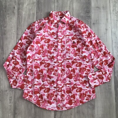 BAPE Milo ABC camo pink long sleeve shirt a bathing ape NIGO Size