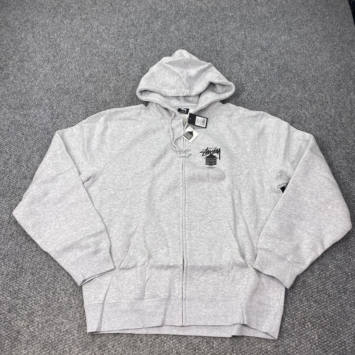 Stussy Hoodie Mens Extra Large Gray Dover Street Market Full Zip