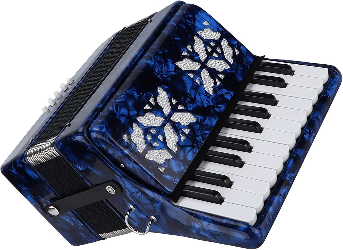 22-Key Piano Accordion with 8 Bass, Adjustable Strap, Pure Sound