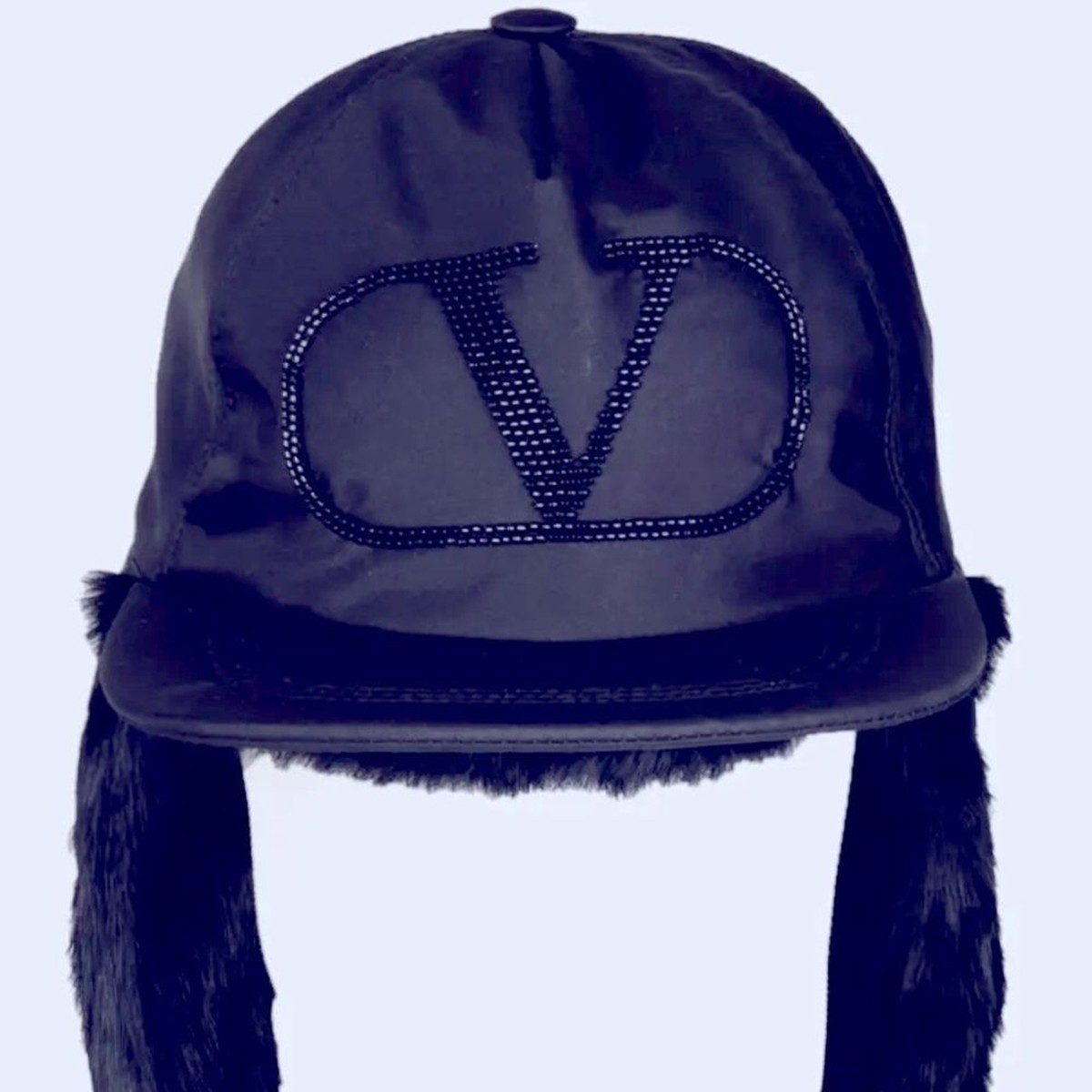 VALENTINO GARAVANI VLogo Silk Baseball Cap Size M Ear Flaps | eBay