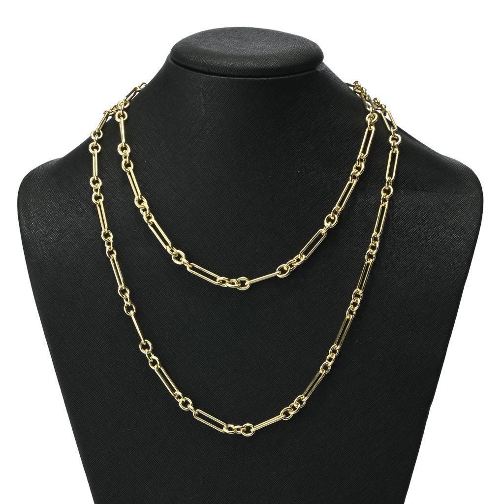 Toscana Italiana 18K Gold Plated Choice of Length Alternating Link