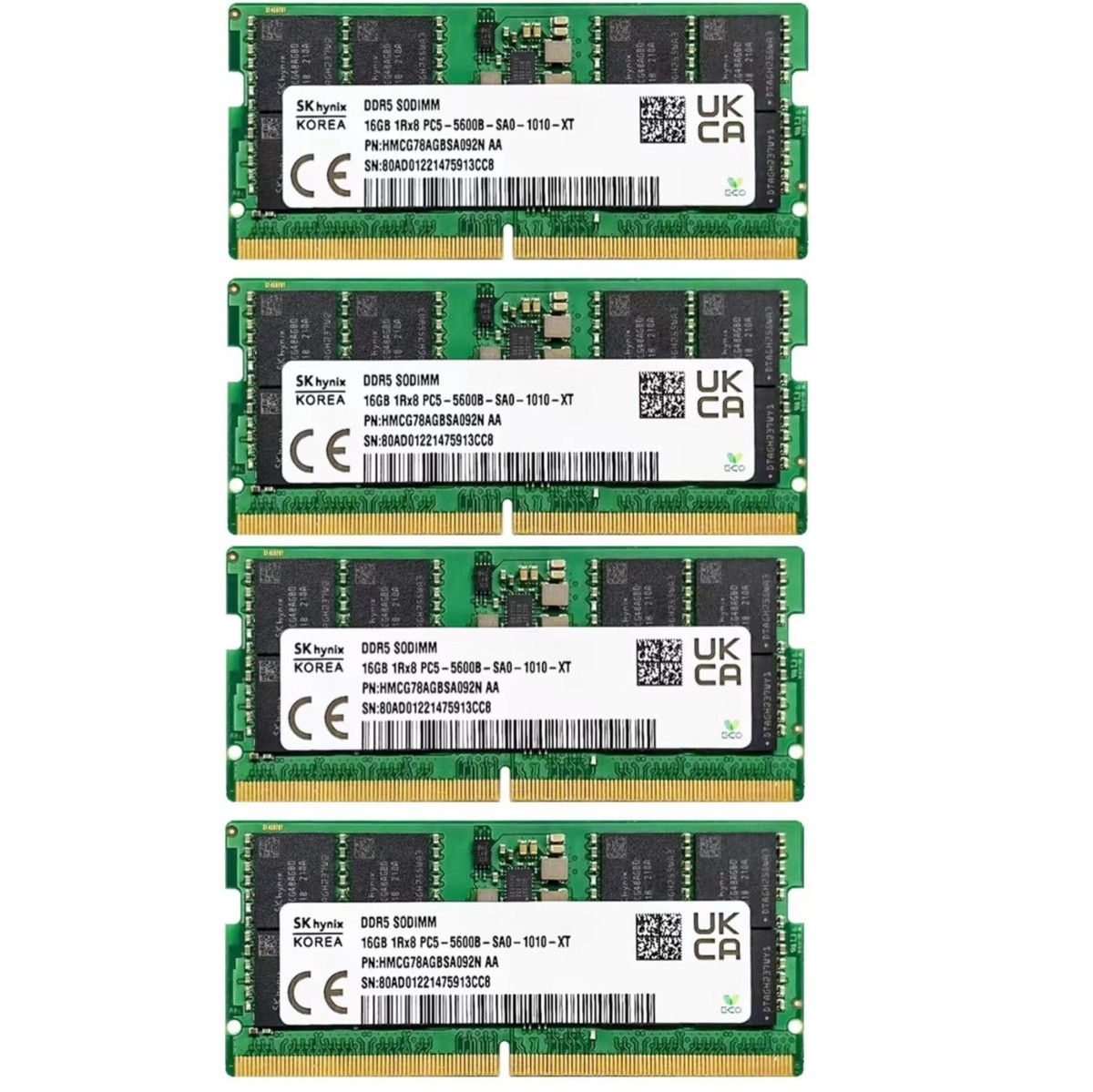 New SK Hynix 64GB (4X 16GB) DDR5 5600MHz PC5-44800 1RX8 Laptop
